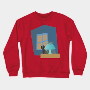 Cat at midnight Crewneck Sweatshirt